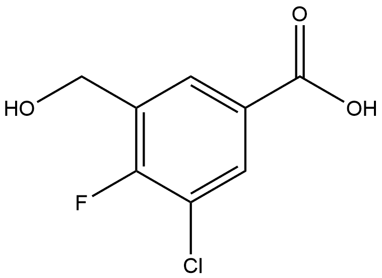 3-Chloro-4-fluoro-5-(hydroxymethyl)benzoic acid,2385150-83-2,结构式