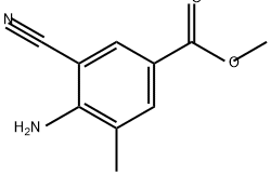 Benzoic acid, 4-amino-3-cyano-5-methyl-, methyl ester Structure