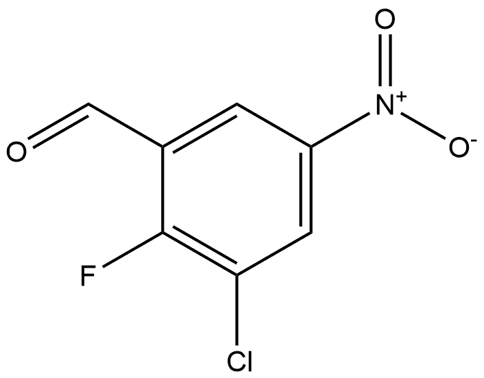 3-氯-2-氟-5-硝基苯甲醛 结构式