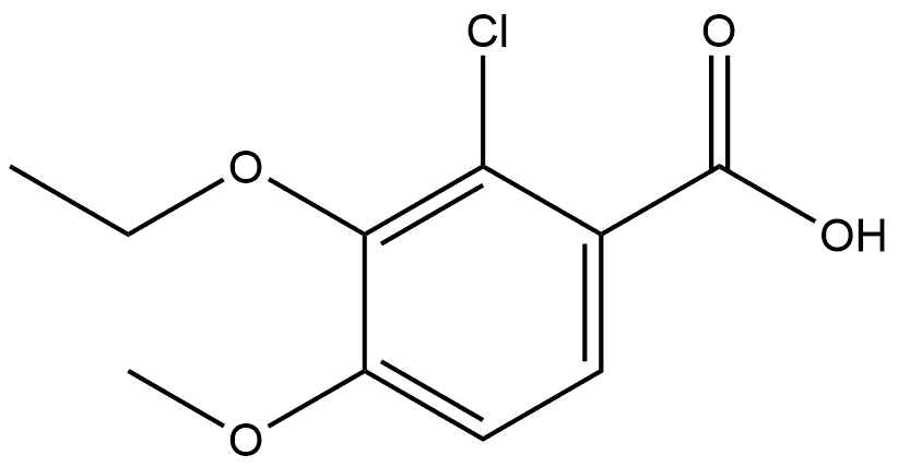 2-Chloro-3-ethoxy-4-methoxybenzoic acid,2385412-74-6,结构式