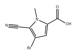 1H-Pyrrole-2-carboxylic acid, 4-bromo-5-cyano-1-methyl- Structure