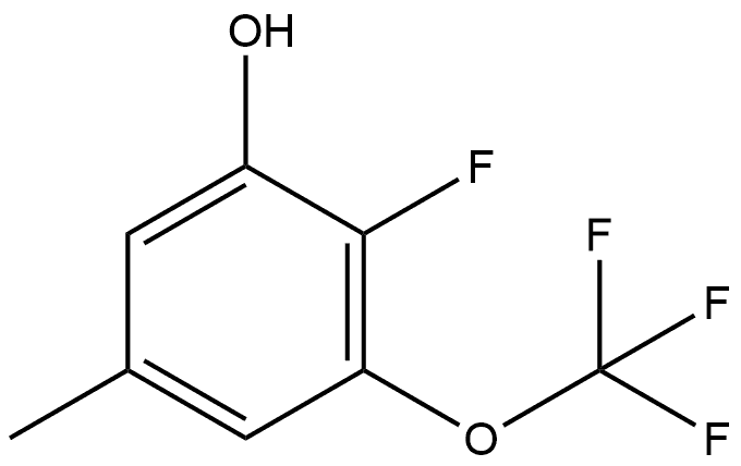 2-Fluoro-5-methyl-3-(trifluoromethoxy)phenol 化学構造式
