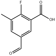 2-Fluoro-5-formyl-3-methylbenzoic acid Structure