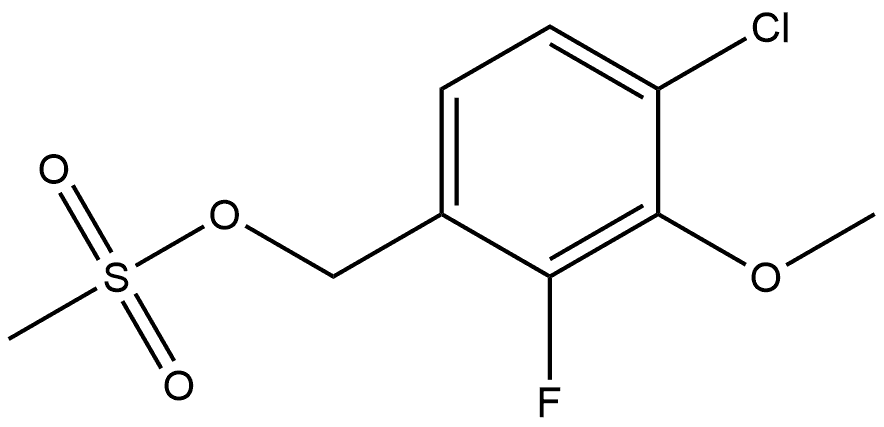 Benzenemethanol, 4-chloro-2-fluoro-3-methoxy-, 1-methanesulfonate Structure