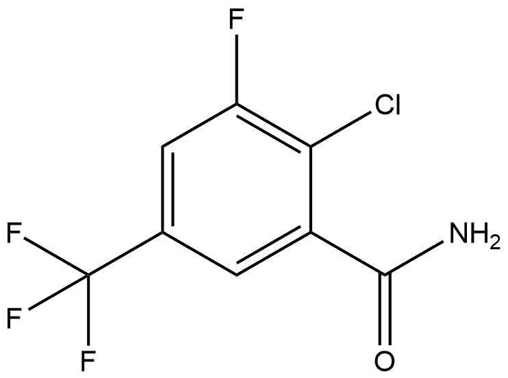 2-Chloro-3-fluoro-5-(trifluoromethyl)benzamide 化学構造式