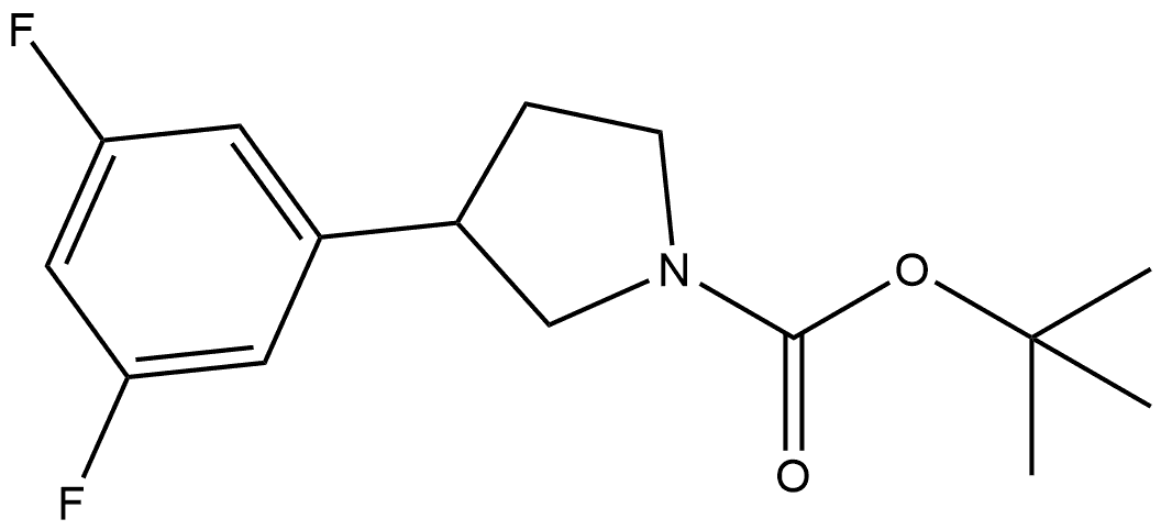 1-BOC-3-(3,5-二氟苯基)吡咯烷, 2385672-01-3, 结构式