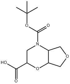 4H-Furo[3,4-b]-1,4-oxazine-2,4-dicarboxylic acid, hexahydro-, 4-(1,1-dimethylethyl) ester 化学構造式