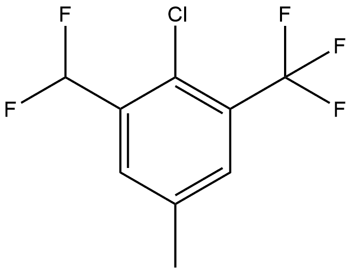 2-Chloro-1-(difluoromethyl)-5-methyl-3-(trifluoromethyl)benzene 结构式