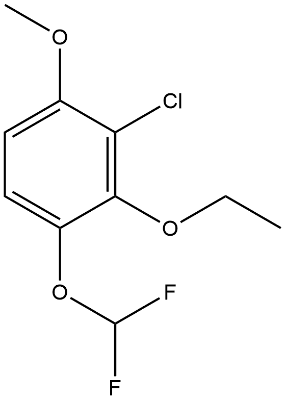 2-Chloro-4-(difluoromethoxy)-3-ethoxy-1-methoxybenzene Structure