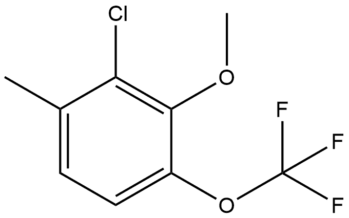 2-Chloro-3-methoxy-1-methyl-4-(trifluoromethoxy)benzene 化学構造式