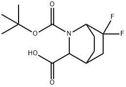 2-Azabicyclo[2.2.2]octane-2,3-dicarboxylic acid, 6,6-difluoro-, 2-(1,1-dimethyle… Structure