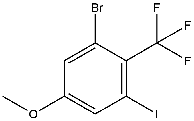 1-Bromo-3-iodo-5-methoxy-2-(trifluoromethyl)benzene Structure