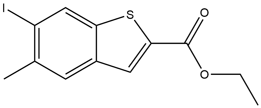 Ethyl 6-iodo-5-methylbenzo[b]thiophene-2-carboxylate 化学構造式