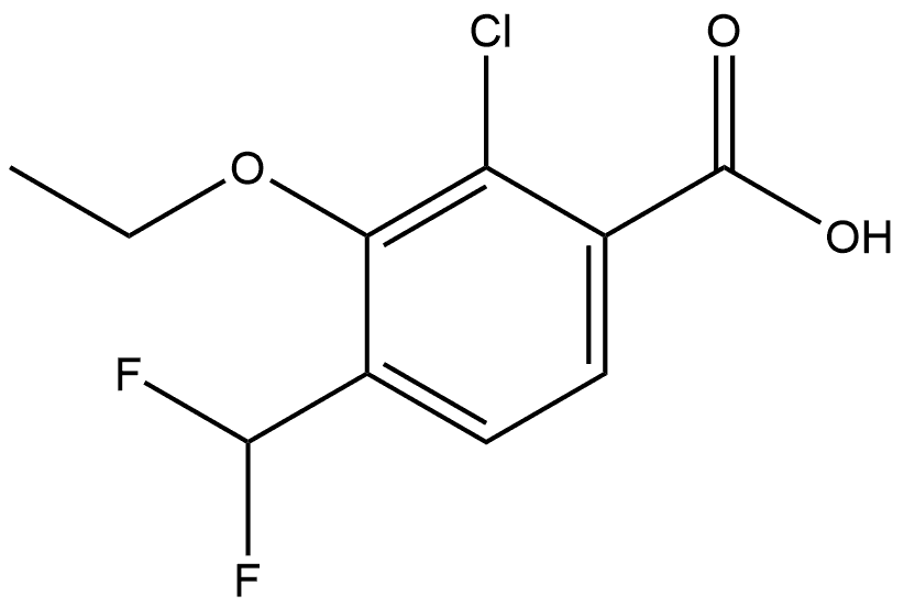 2-Chloro-4-(difluoromethyl)-3-ethoxybenzoic acid Structure
