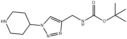 tert-butyl
N-{[1-(piperidin-4-yl)-1H-1,2,3-triazol-4-yl]methyl}c
arbamate Struktur