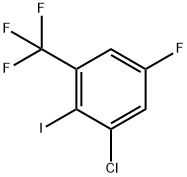 Benzene, 1-chloro-5-fluoro-2-iodo-3-(trifluoromethyl)- 化学構造式