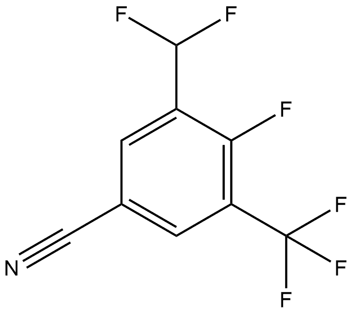 3-(Difluoromethyl)-4-fluoro-5-(trifluoromethyl)benzonitrile Structure
