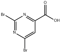 4-Pyrimidinecarboxylic acid, 2,6-dibromo- Structure