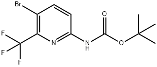 (5-溴-6-(三氟甲基)吡啶-2-基)氨基甲酸叔丁酯 结构式
