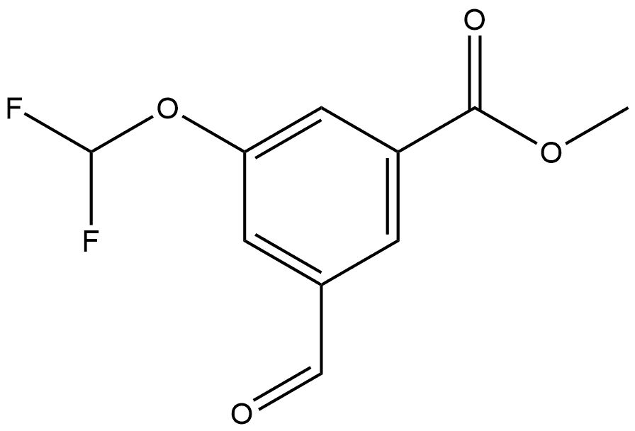 Methyl 3-(difluoromethoxy)-5-formylbenzoate 化学構造式
