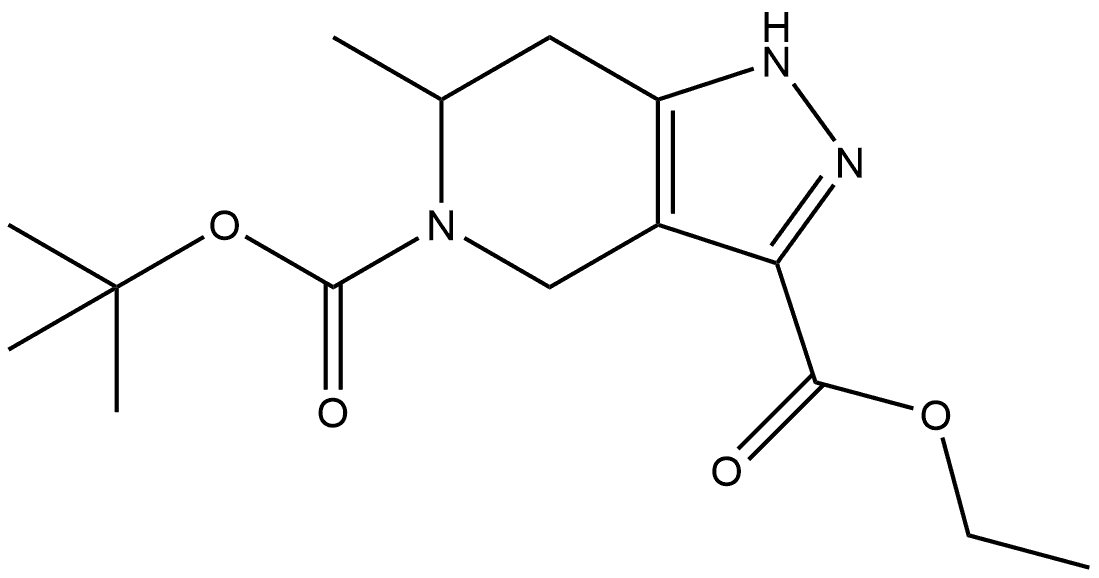 5-叔丁基3-乙基(6R)-6-甲基-1,4,6,7-四氢吡唑并[4,3-C]吡啶-3,5-二羧酸酯,2386981-64-0,结构式