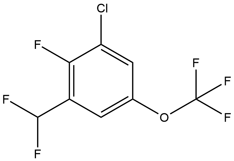 1-Chloro-3-(difluoromethyl)-2-fluoro-5-(trifluoromethoxy)benzene 化学構造式