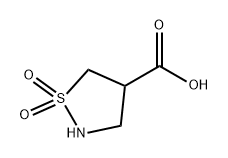 4-Isothiazolidinecarboxylic acid, 1,1-dioxide 化学構造式