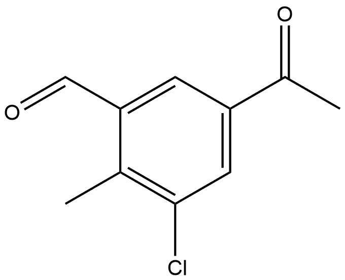 5-Acetyl-3-chloro-2-methylbenzaldehyde Structure