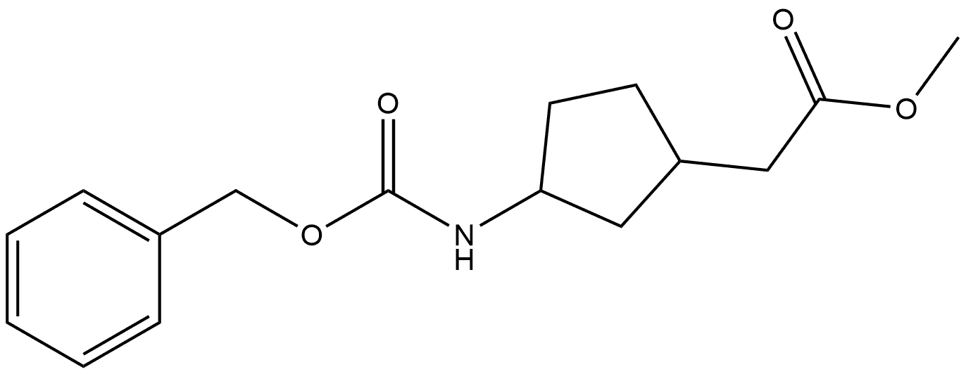 Methyl 3-[[(phenylmethoxy)carbonyl]amino]cyclopentaneacetate 化学構造式