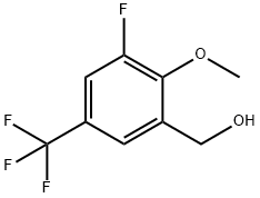 (3-Fluoro-2-methoxy-5-(trifluoromethyl)phenyl)methanol,2387213-66-1,结构式