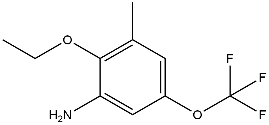 2-Ethoxy-3-methyl-5-(trifluoromethoxy)benzenamine,2387225-56-9,结构式