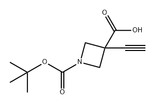 1,3-Azetidinedicarboxylic acid, 3-ethynyl-, 1-(1,1-dimethylethyl) ester 化学構造式