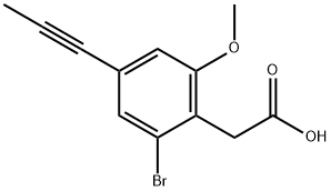 2-(2-溴-6-甲氧基-4-(丙-1-炔-1-基)苯基)乙酸, 2387523-60-4, 结构式