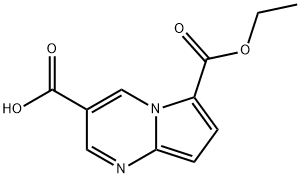 Pyrrolo1,2-apyrimidine-3,6-dicarboxylic acid 6-ethyl ester 化学構造式