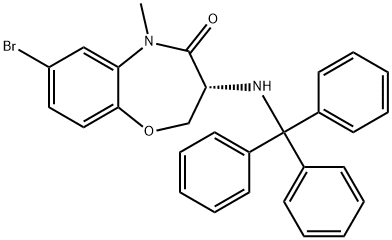 1,5-Benzoxazepin-4(5H)-one, 7-bromo-2,3-dihydro-5-methyl-3-[(triphenylmethyl)amino]-, (3R)- Structure