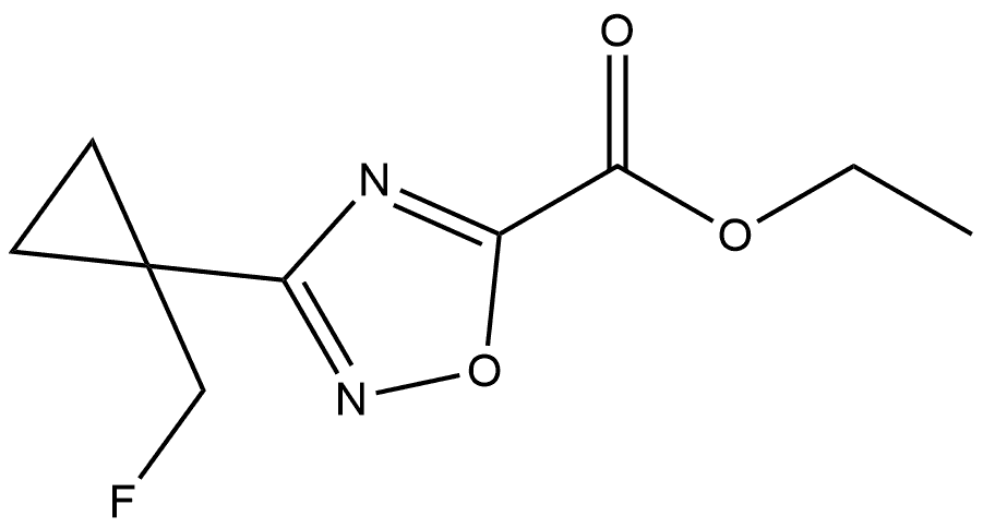 Ethyl 3-(1-(fluoromethyl)cyclopropyl)-1,2,4-oxadiazole-5-carboxylate Struktur