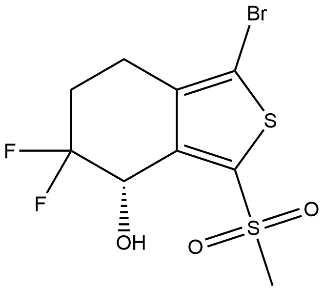 (S)-1-Bromo-5,5-difluoro-3-(methylsulfonyl)-4,5,6,7-tetrahydrobenzo[c]thiophen-4-ol Structure