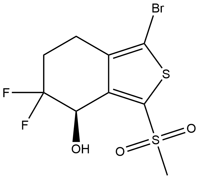 (R)-1-Bromo-5,5-difluoro-3-(methylsulfonyl)-4,5,6,7-tetrahydrobenzo[c]thiophen-4-ol Struktur