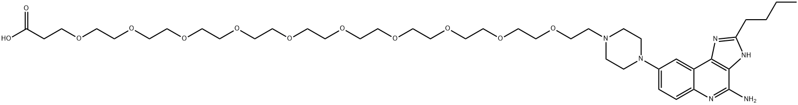 4,7,10,13,16,19,22,25,28,31-Decaoxatritriacontanoic acid, 33-[4-(4-amino-2-butyl-3H-imidazo[4,5-c]quinolin-8-yl)-1-piperazinyl]- Structure