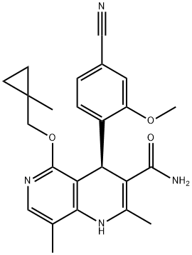 1,6-Naphthyridine-3-carboxamide, 4-(4-cyano-2-methoxyphenyl)-1,4-dihydro-2,8-dimethyl-5-[(1-methylcyclopropyl)methoxy]-, (4R)-|非奈利酮杂质19