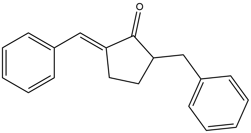 5-benzyl-2-[(E)-phenylmethylidene]cyclopentan-1-one Struktur