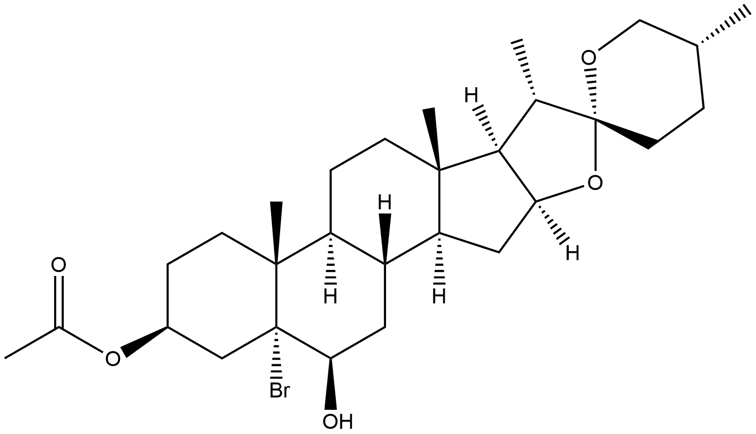 Spirostan-3,6-diol, 5-bromo-, 3-acetate, (3β,5α,6β,25R)-