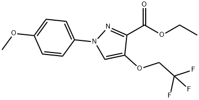1H-吡唑-3-羧酸,1-(4-甲氧基苯基)-4-(2,2,2-三氟乙氧基)-乙酯, 2394876-73-2, 结构式