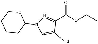 Ethyl 4-amino-1-(tetrahydro-2H-pyran-2-yl)-1H-pyrazole-3-carboxylate Struktur