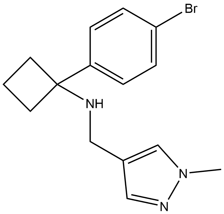 N-1-(4-Bromophenyl)cyclobutyl-1-methyl-1H-pyrazole-4-methanamine Structure