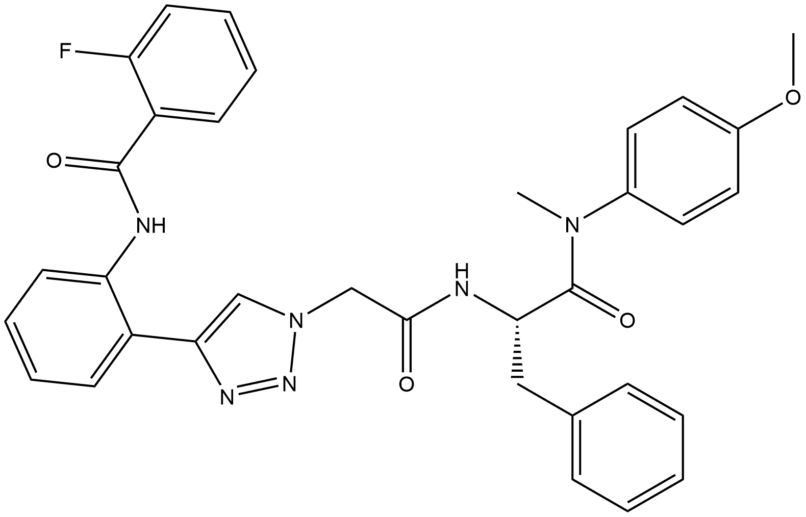 2396382-78-6 4-[2-[(2-Fluorobenzoyl)amino]phenyl]-N-[(1S)-2-[(4-methoxyphenyl)methylamino]-2-oxo-1-(phenylmethyl)ethyl]-1H-1,2,3-triazole-1-acetamide