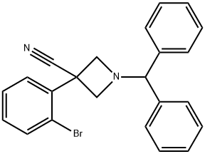 3-Azetidinecarbonitrile, 3-(2-bromophenyl)-1-(diphenylmethyl)-,2396675-51-5,结构式