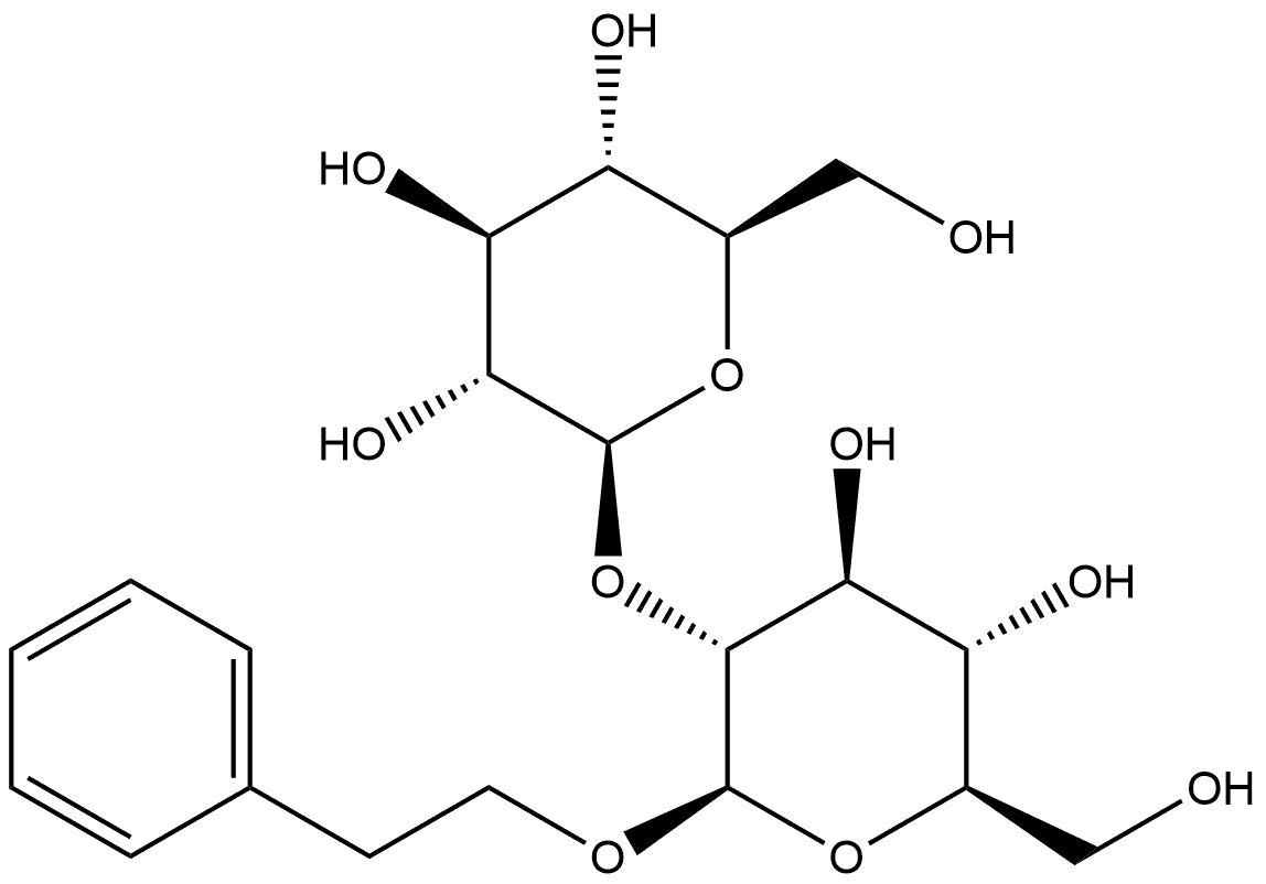 β-D-Glucopyranoside, 2-phenylethyl 2-O-β-D-glucopyranosyl- Structure