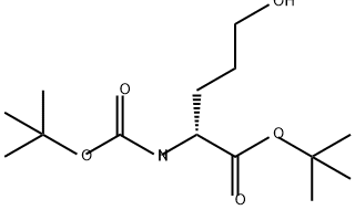 D-Norvaline, N-[(1,1-dimethylethoxy)carbonyl]-5-hydroxy-, 1,1-dimethylethyl ester 化学構造式