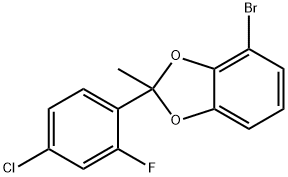 4-溴-2-(4-氯-2-氟苯基)-2-甲基苯并[D][1,3]二噁唑 结构式